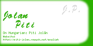 jolan piti business card