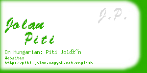 jolan piti business card